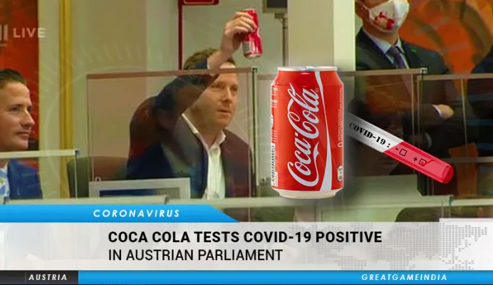 Une canette de Coca Cola teste le CAS-VITE-19 positif au Parlement autrichien