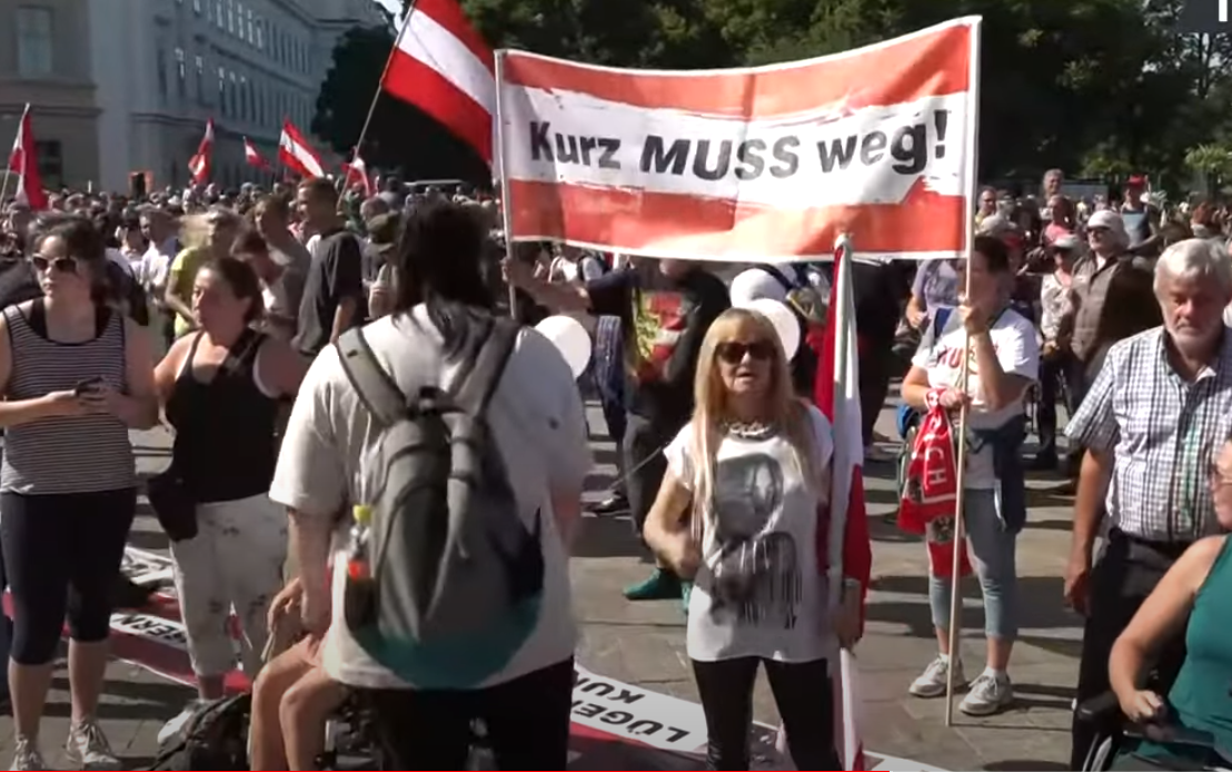 En Europe, en Autriche : nouvelle manifestation contre les restrictions anti-Covid, 11 septembre 2021