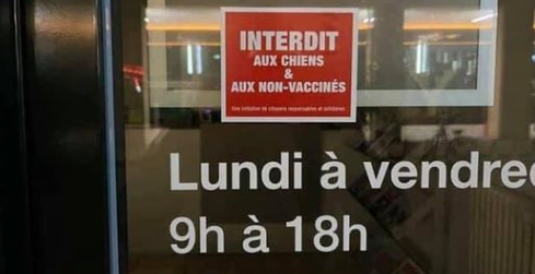 Interdit aux chiens et aux non-VAXXXX