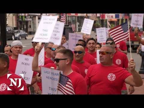 Pompiers de Newark, mandat de vaccination de protestation de la police, NJ, USA