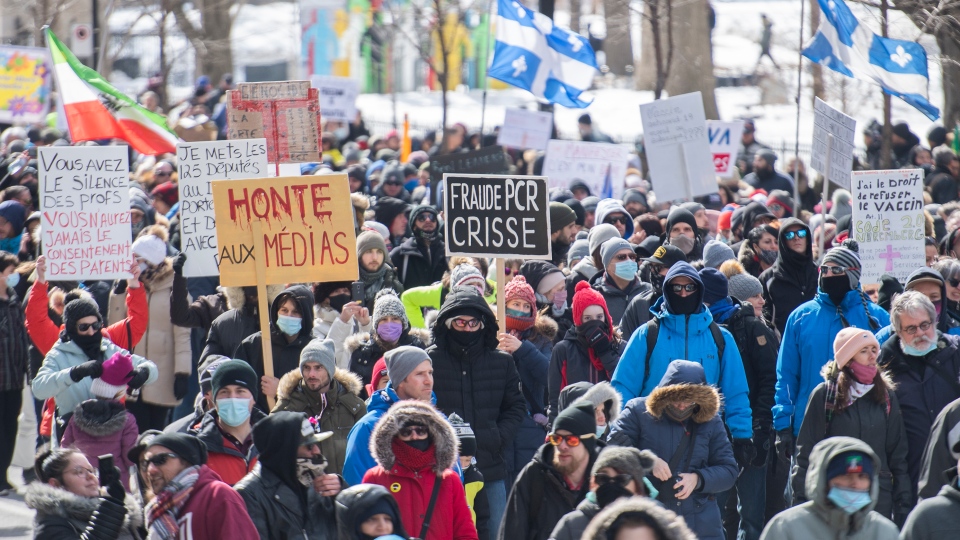 Montréal, 25 septembre 2021, manifestation anti-VAX
