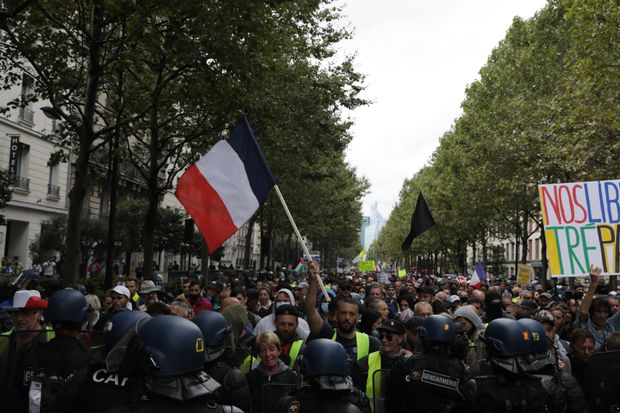 Manifestation nopass24 contre le pass sanitaire, France Paris, 25 septembre 2021
