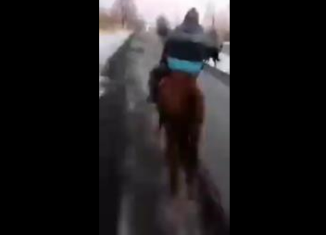 Les manifestants ont formé une unité de cavalerie improvisée, affrontant les forces gouvernementales à cheval.