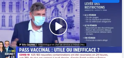 Professeur Eric Caumes : Beaucoup d’enfants ont rencontré Omicron dans les écoles.. vacciner nos enfants ne sert plus à rien, ils s’immunisent naturellement et c’est très bien comme ça..