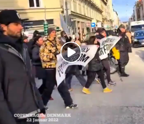 Le peuple danois à Copenhague lors de la manifestation contre la vaccination et toutes les mesures sanitaires ... !!!